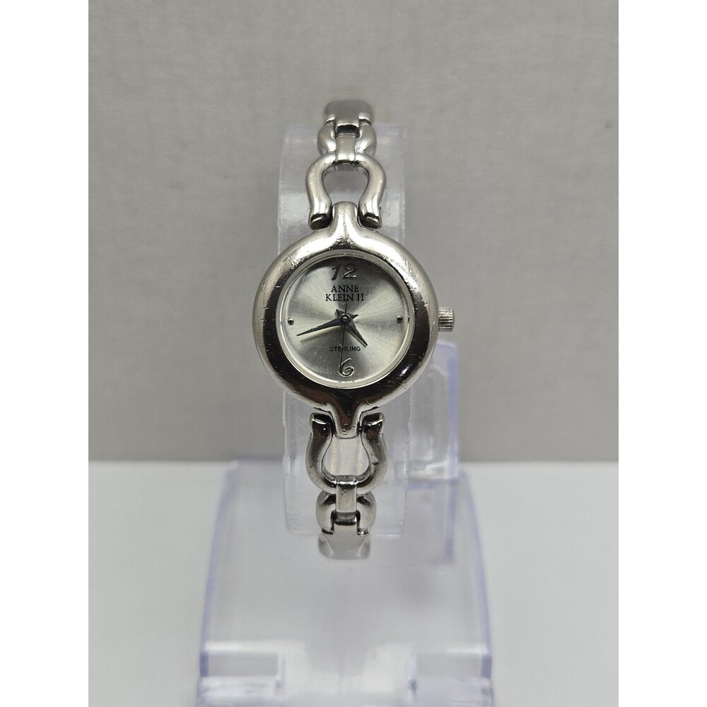 Vintage Anne Klein Sterling Silver .925 Bracelet Quartz Watch New Battery Womens